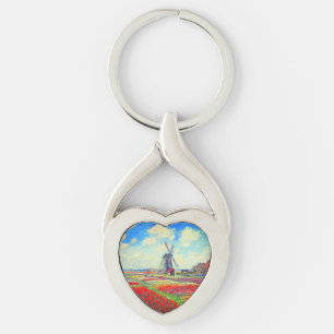 Monet Tulips Windmill Sleutelhanger