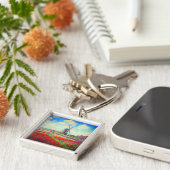 Monet Tulips Windmill Sleutelhanger (Zijkant)