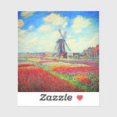 Monet Tulips Windmill Sticker (Vel)