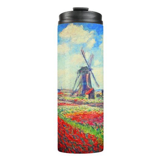 Monet Tulips Windmill Thermosbeker (Voorkant)