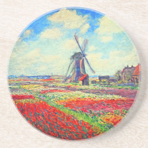 Monet Tulips Windmill Zandsteen Onderzetter