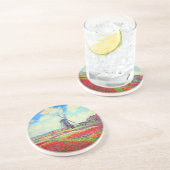 Monet Tulips Windmill Zandsteen Onderzetter (Zijkant)