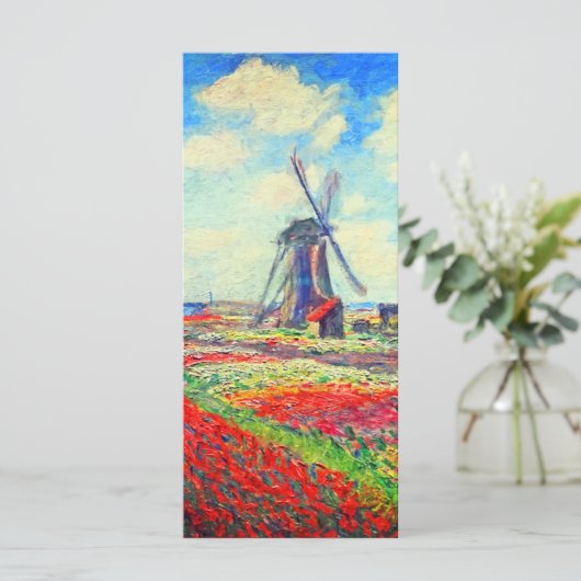 Monet Tulips-windmolenkaart (Staand voorkant)