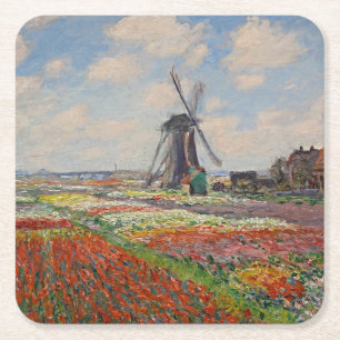 Monet - Tulpenvelden in Holland Kartonnen Onderzetters