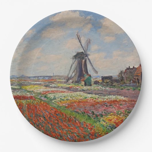 Monet - Tulpenvelden in Holland Papieren Bordje (Voorkant)