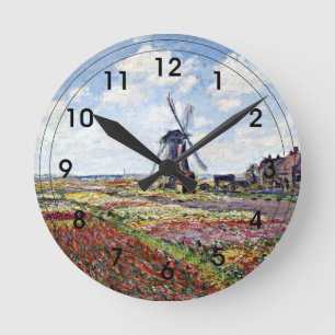 Monet - Tulpvelden met Rijnsburg-windmolen Ronde Klok