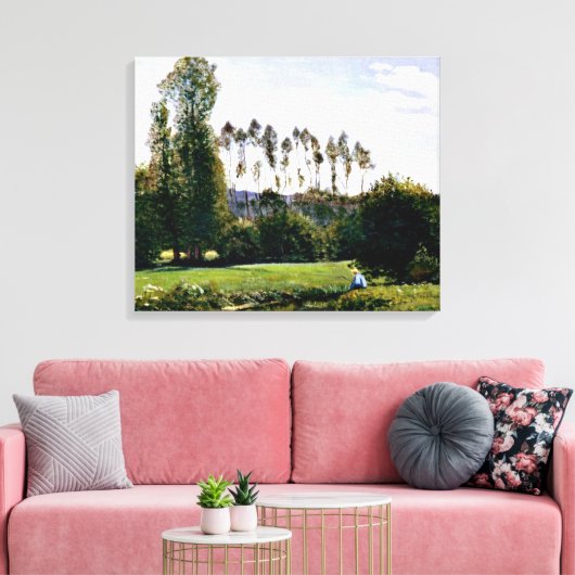 Monet - Uitzicht bij Rouelles Le Havre Canvas Afdruk (Insitu (Woonkamer))
