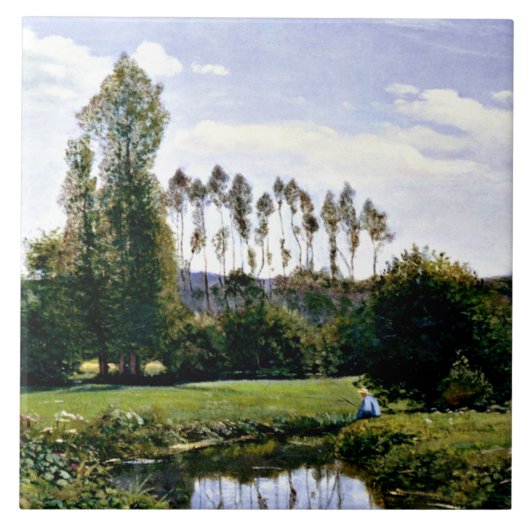 Monet - Uitzicht bij Rouelles Le Havre Tegeltje (Voorkant)