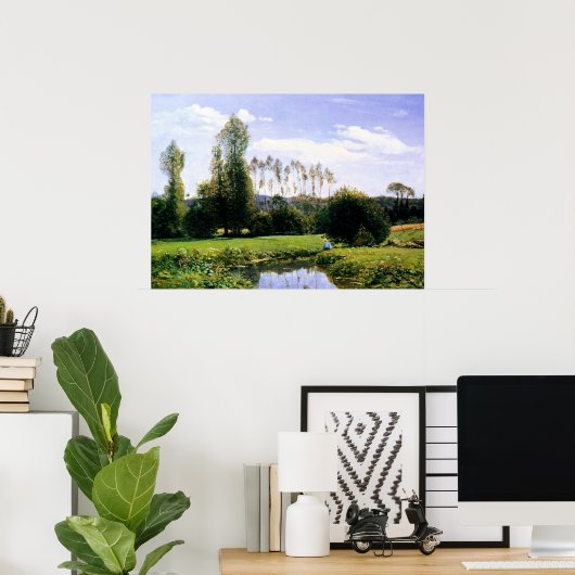 Monet-Uitzicht op Rouelles le Havre, Poster (Thuiskantoor)