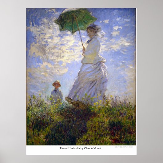 Monet Umbrella door Claude Monet Poster (Voorkant)
