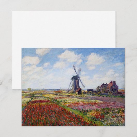 Monet Veld van Tulpen Met Windmolen Briefkaart (Voorkant / Achterkant)