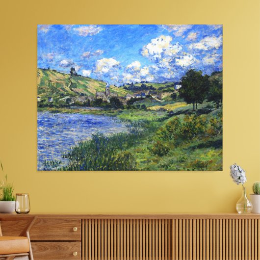 Monet - Vetheuil, Landschap Canvas Afdruk (Insitu (Woonkamer))