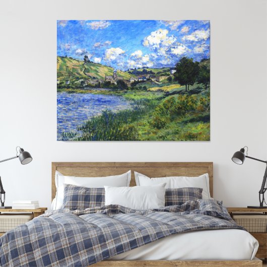 Monet - Vetheuil, Landschap Canvas Afdruk (Insitu (Slaapkamer))