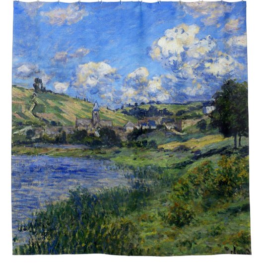 Monet - Vetheuil Passage, beroemd schilderij, Douchegordijn (Voorkant)
