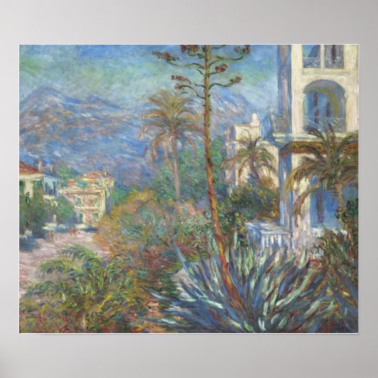 Monet - Villa's in Bordighera Poster (Voorkant)