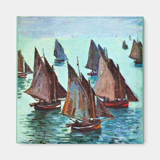 Monet - Vissersboten, Stille Zee, beroemd kunstwer Magneet