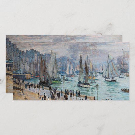 Monet - Vissersboten verlaten de haven, Le Havre Bedankkaart (Voorkant / Achterkant)