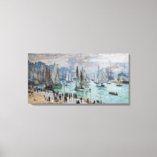Monet - Vissersboten verlaten de haven, Le Havre Canvas Afdruk