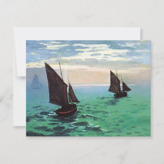 Monet Vist Boats bij Zee-uitnodigingen Kaart (Voorkant)