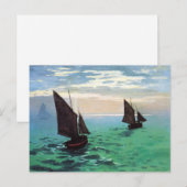 Monet Vist Boats op het Briefkaart Zee (Voorkant / Achterkant)