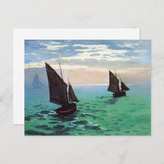 Monet Vist Boats op het Briefkaart Zee (Voorkant / Achterkant)