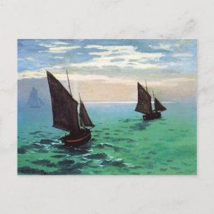 Monet Vist Boats op het Briefkaart Zee