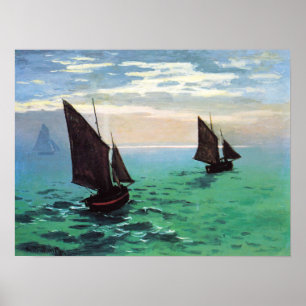 Monet Vist Boats op het Poster Zee