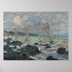 Monet - Vist netten in Pourville Poster