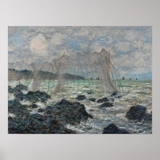 Monet - Vist netten in Pourville Poster (Voorkant)