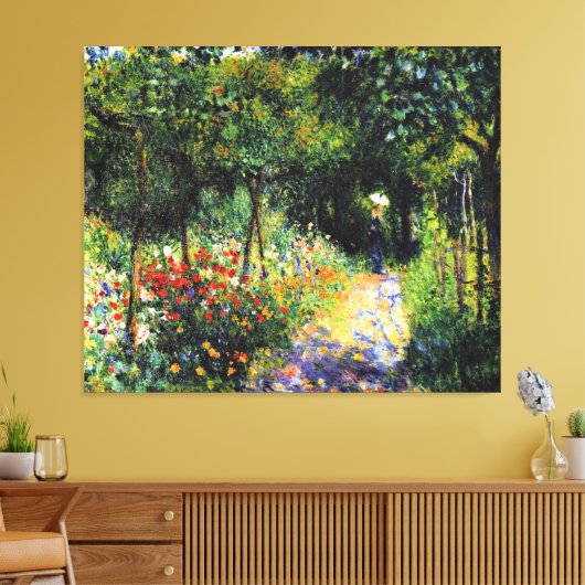 Monet - Vrouw aan de tuin, mooi kunstschilderij Canvas Afdruk (Insitu (Woonkamer))