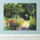 Monet - Vrouw aan de tuin, mooi kunstschilderij Canvas Afdruk (Insitu (Houten vloer))