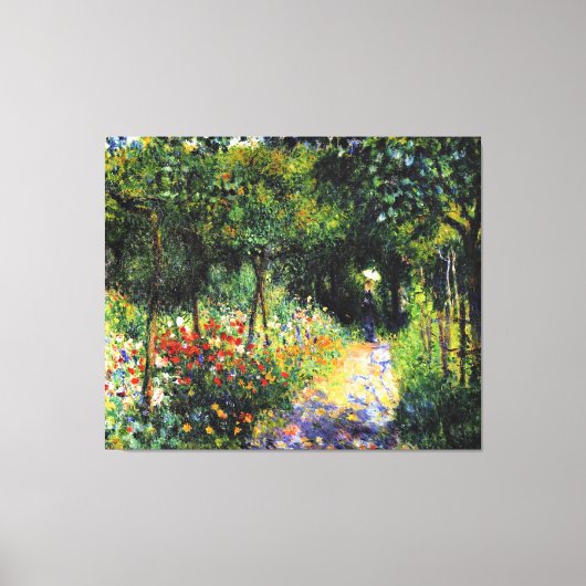Monet - Vrouw aan de tuin, mooi kunstschilderij Canvas Afdruk (Voorkant)