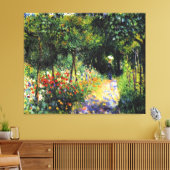 Monet - Vrouw aan de tuin, mooi kunstschilderij Canvas Afdruk (Insitu (Woonkamer))