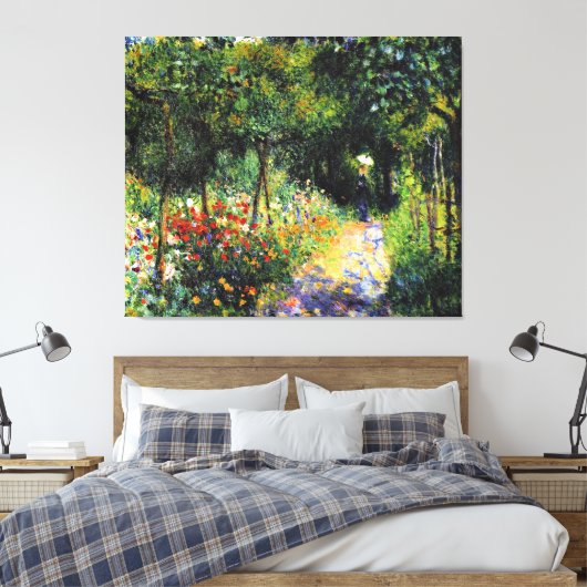 Monet - Vrouw aan de tuin, mooi kunstschilderij Canvas Afdruk (Insitu (Slaapkamer))
