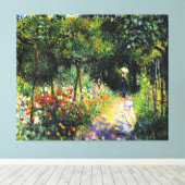 Monet - Vrouw aan de tuin, mooi kunstschilderij Canvas Afdruk (Insitu (Houten vloer))
