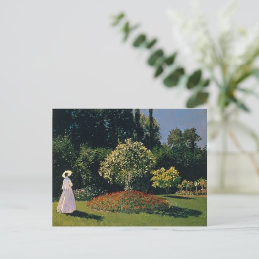 Monet - Vrouw in de tuin Briefkaart (Staand voorkant)