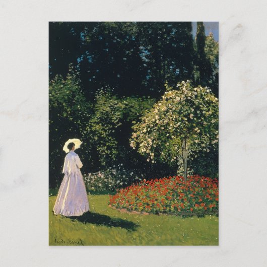 Monet - Vrouw in de tuin Briefkaart (Voorkant)