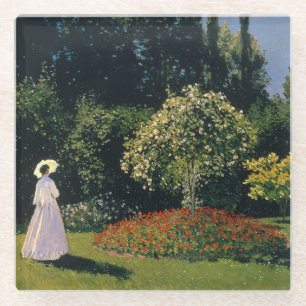 Monet - Vrouw in de tuin Glazen Onderzetter