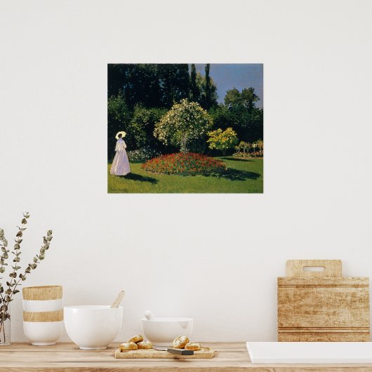 Monet - Vrouw in de tuin Poster (Keuken)