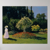 Monet - Vrouw in de tuin Poster (Voorkant)