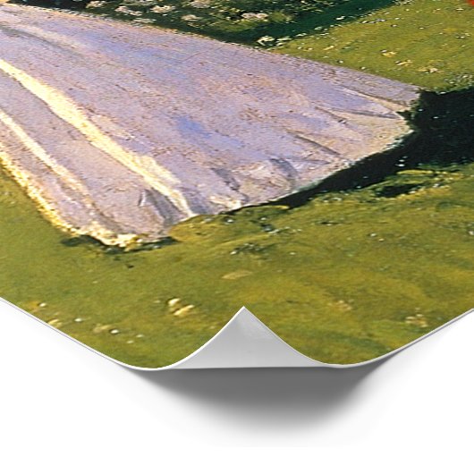 Monet - Vrouw in de tuin Poster (Hoek)