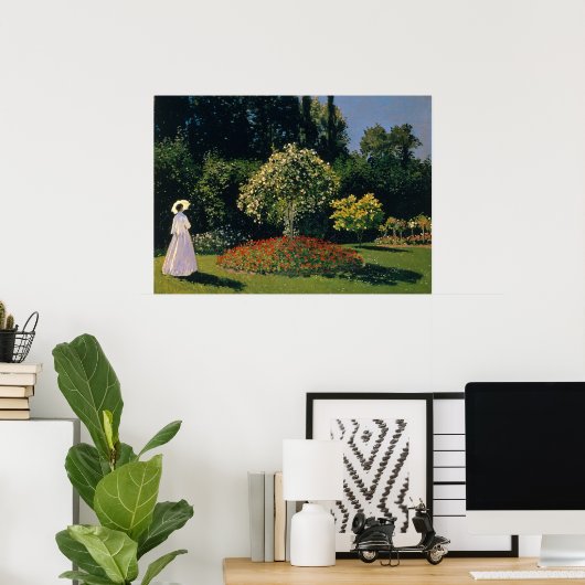 Monet - Vrouw in de tuin Poster (Thuiskantoor)