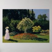 Monet - Vrouw in de tuin Poster (Voorkant)