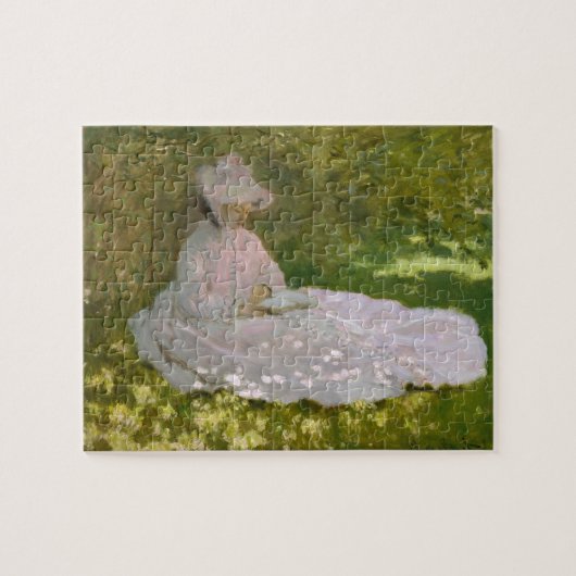 Monet Vrouw Lezen (Lente) Fine Art Legpuzzel (Horizontaal)