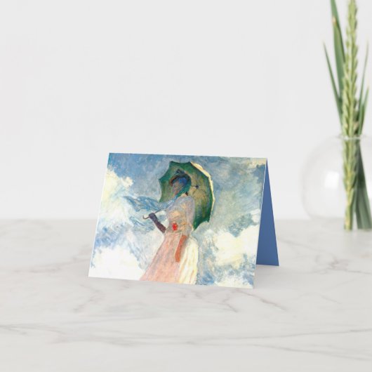Monet Vrouw met een Parasol naar Links Uitnodiging (Voorkant)