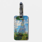 Monet Vrouw Parasol Impressionisme Bagagelabel (Achterkant verticaal)