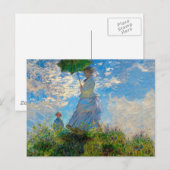 Monet Vrouw Parasol Impressionisme Briefkaart (Voorkant / Achterkant)