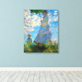 Monet Vrouw Parasol Impressionisme Canvas Afdruk (Insitu (Houten vloer))