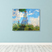 Monet Vrouw Parasol Impressionisme Canvas Afdruk (Insitu (Houten vloer))