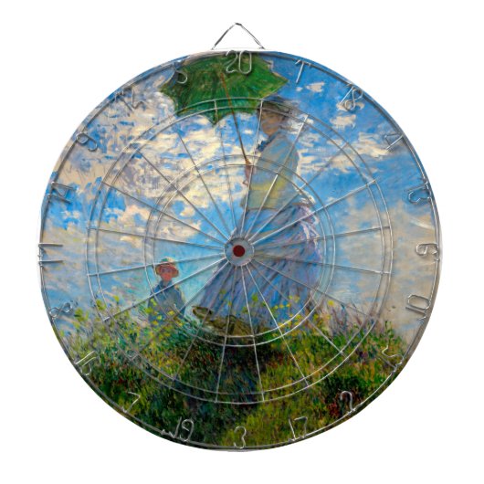 Monet Vrouw Parasol Impressionisme Dartbord (Voorkant)